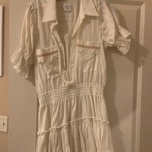 MISA los Angelos white short sleeve dress